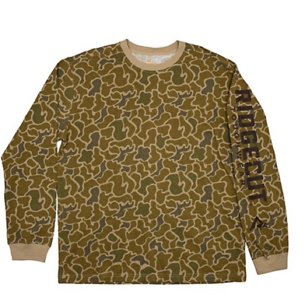 Ridgecut‎ Men's Camo Logo Long-Sleeve T-Shirt Olive NWT Size LT